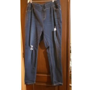 Denim Distressed Dark Denim Jeggings